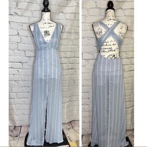 BB Dakota Maxi Dress - Blue and White Striped